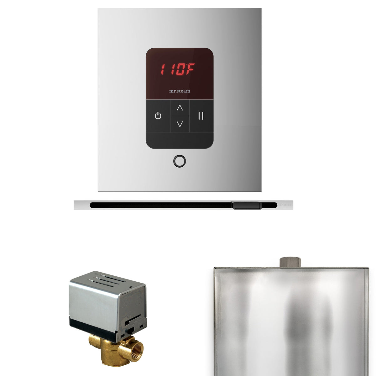 Mr. Steam Basic Butler Steam Shower Control Package with iTempo Control and Linear Steamhead