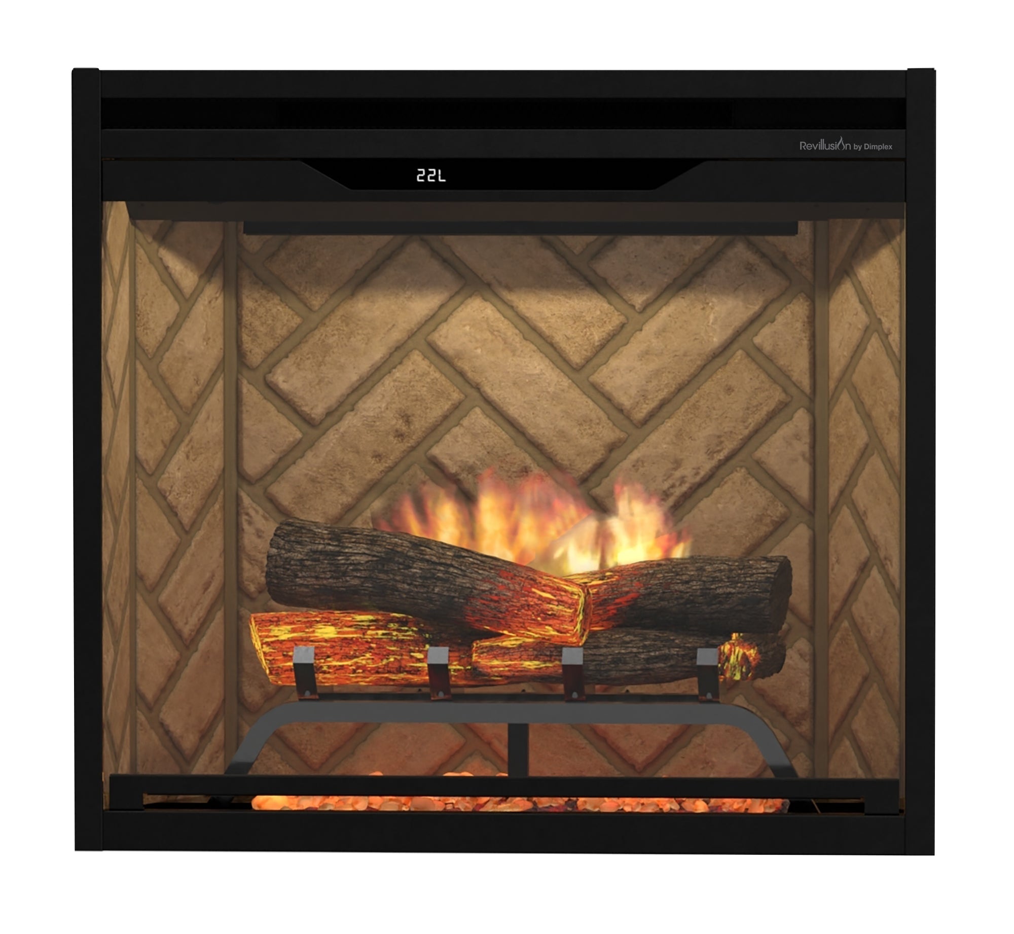 Dimplex Revillusion 24" Built-in Electric Firebox With Herringbone Backer