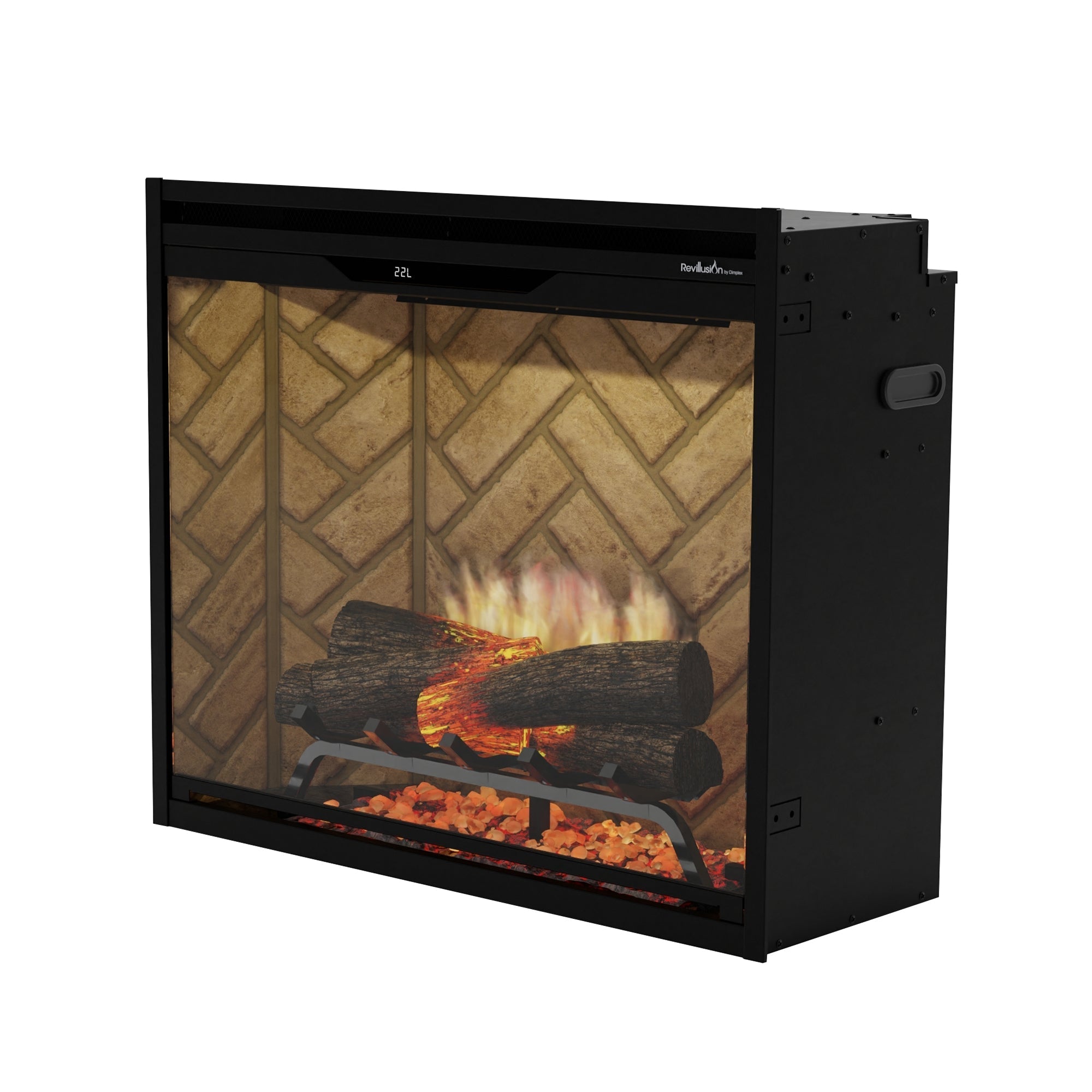 Dimplex Revillusion 30" Built-in Electric Firebox With Herringbone Backer