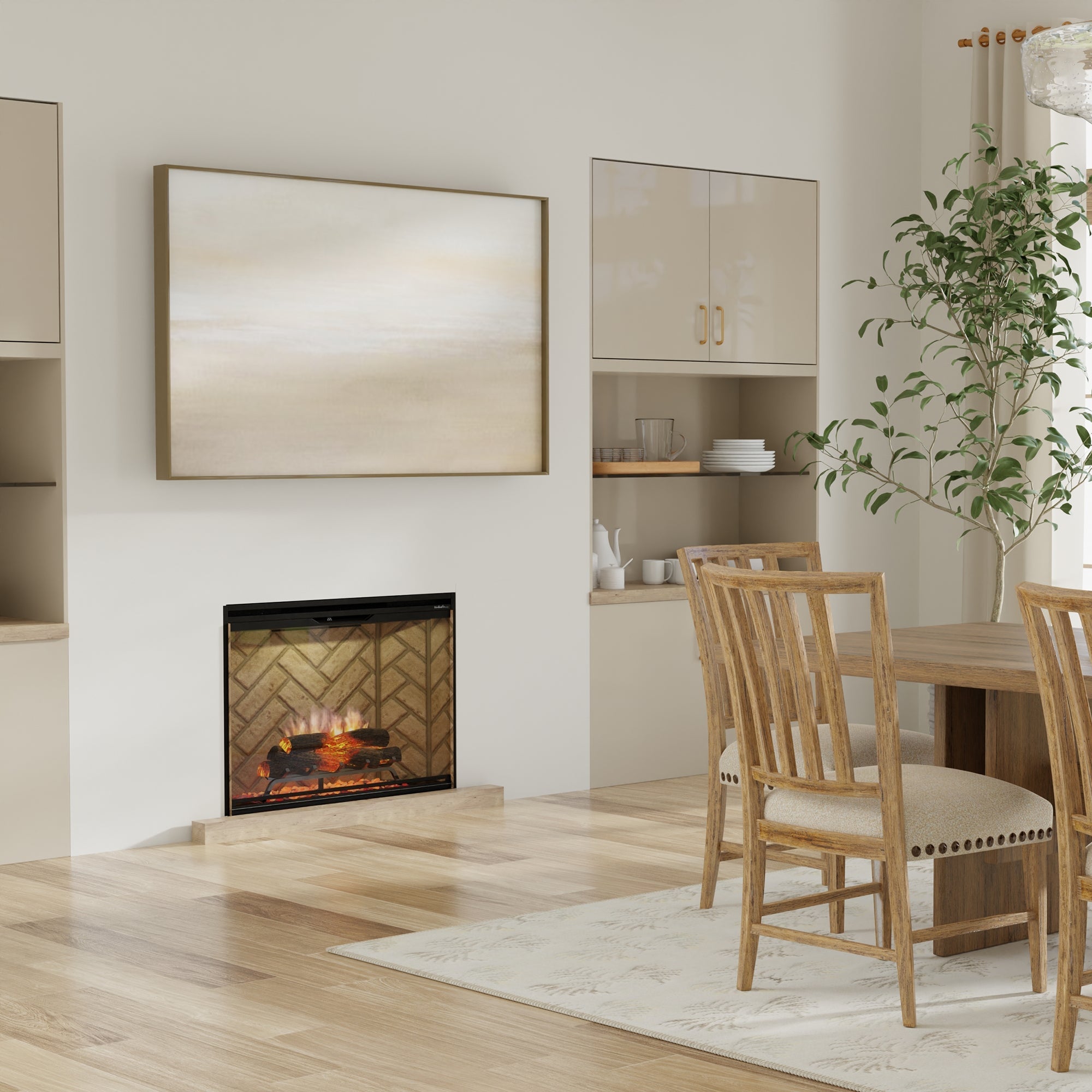 Dimplex Revillusion 30" Built-in Electric Firebox With Herringbone Backer