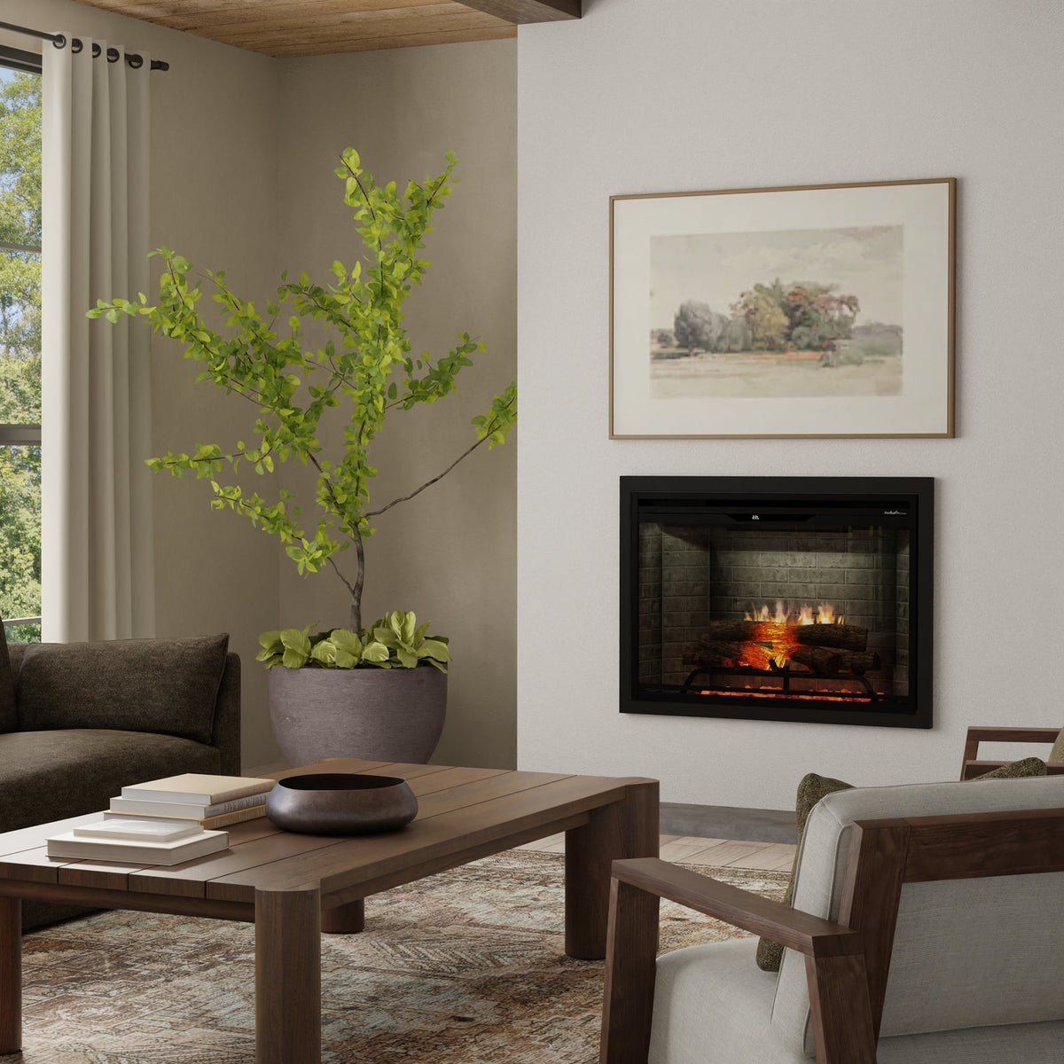 Dimplex Revillusion 30" Built-in Electric Firebox With Neutral Brick Backer