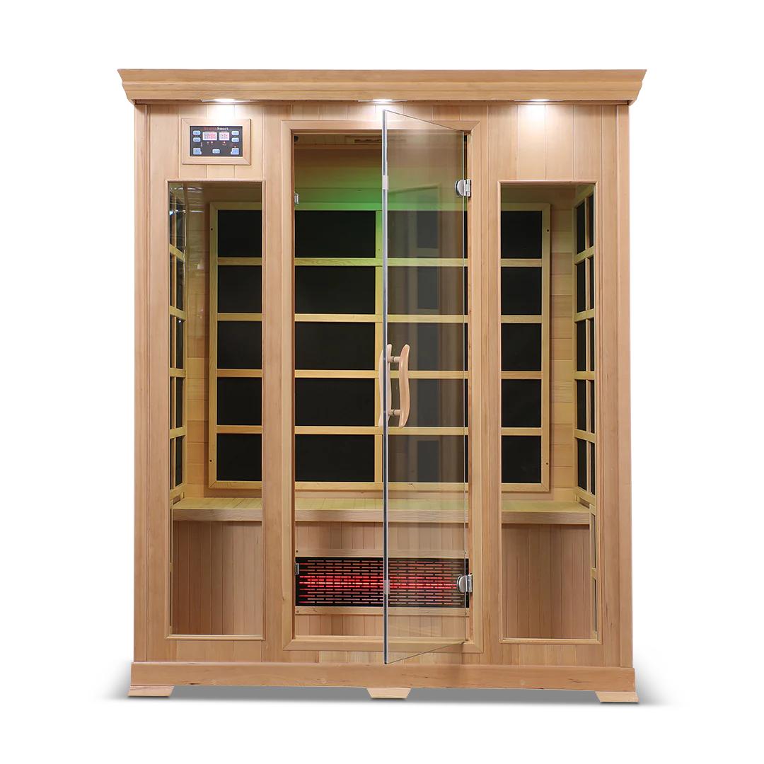 HealthSmart 3-Person Smart WiFi Full Spectrum Infrared Sauna (HS-300-H) Hemlock