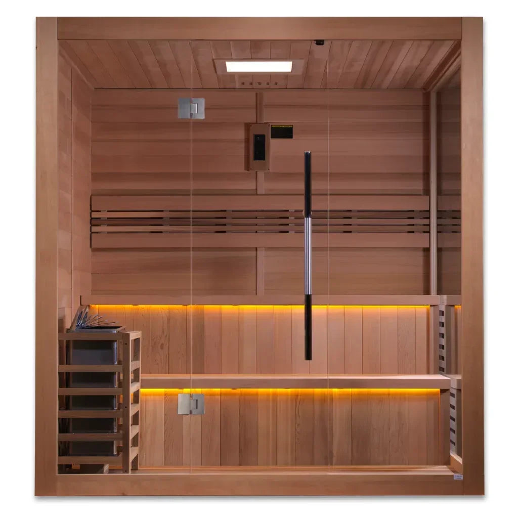 Golden Designs Kuusamo Traditional Sauna – Canadian Red Cedar Interior | GDI-7206-01 / Kuusamo | 6 Person