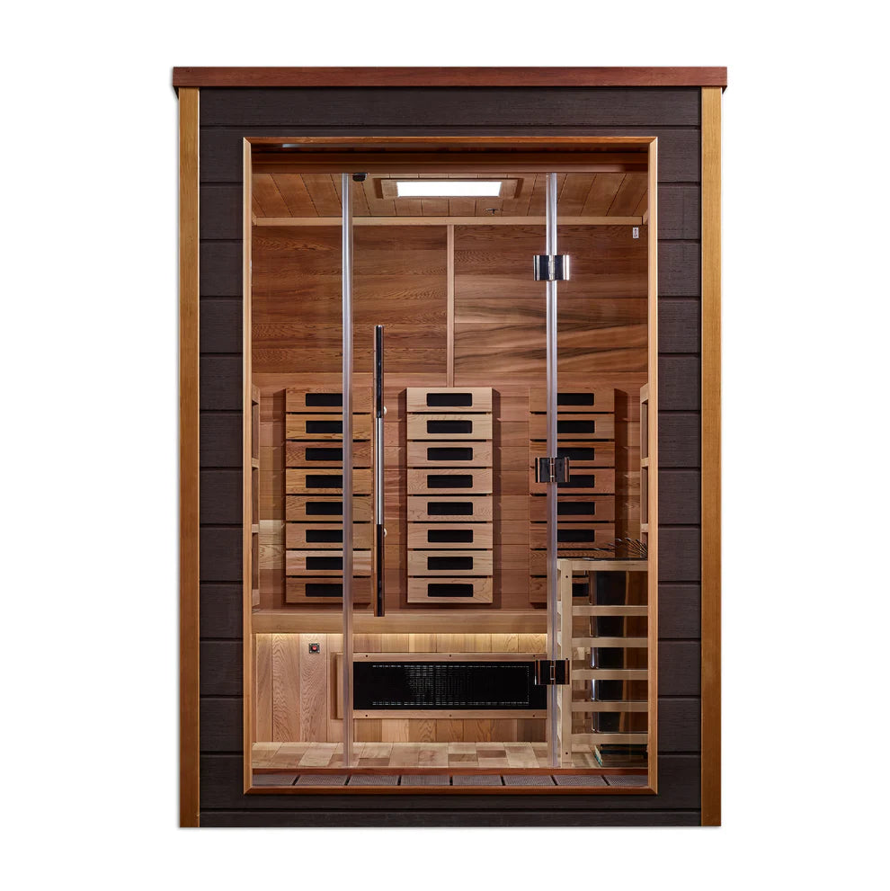 Golden Designs "Nora" 2 Person Outdoor-Indoor PureTech™ Hybrid Full Spectrum Sauna (GDI-8222-01)