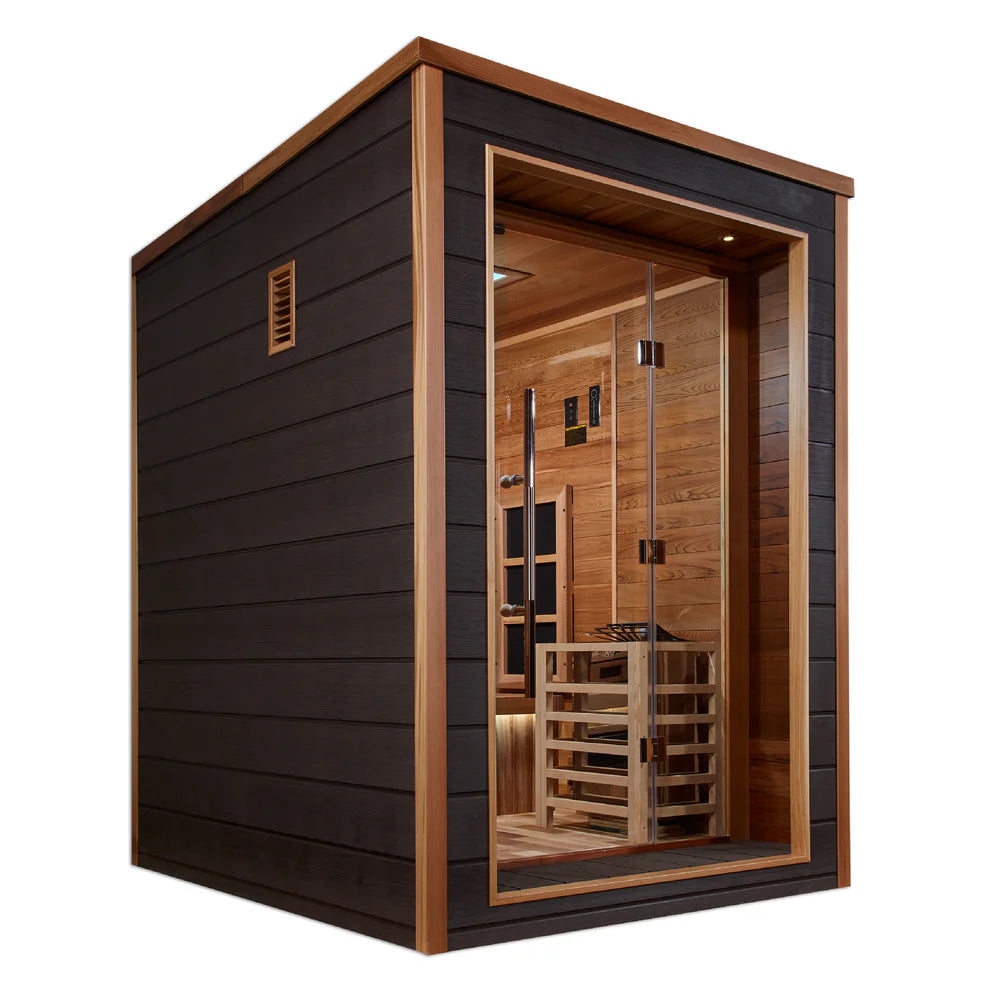 Golden Designs "Nora" 2 Person Outdoor-Indoor PureTech™ Hybrid Full Spectrum Sauna (GDI-8222-01)