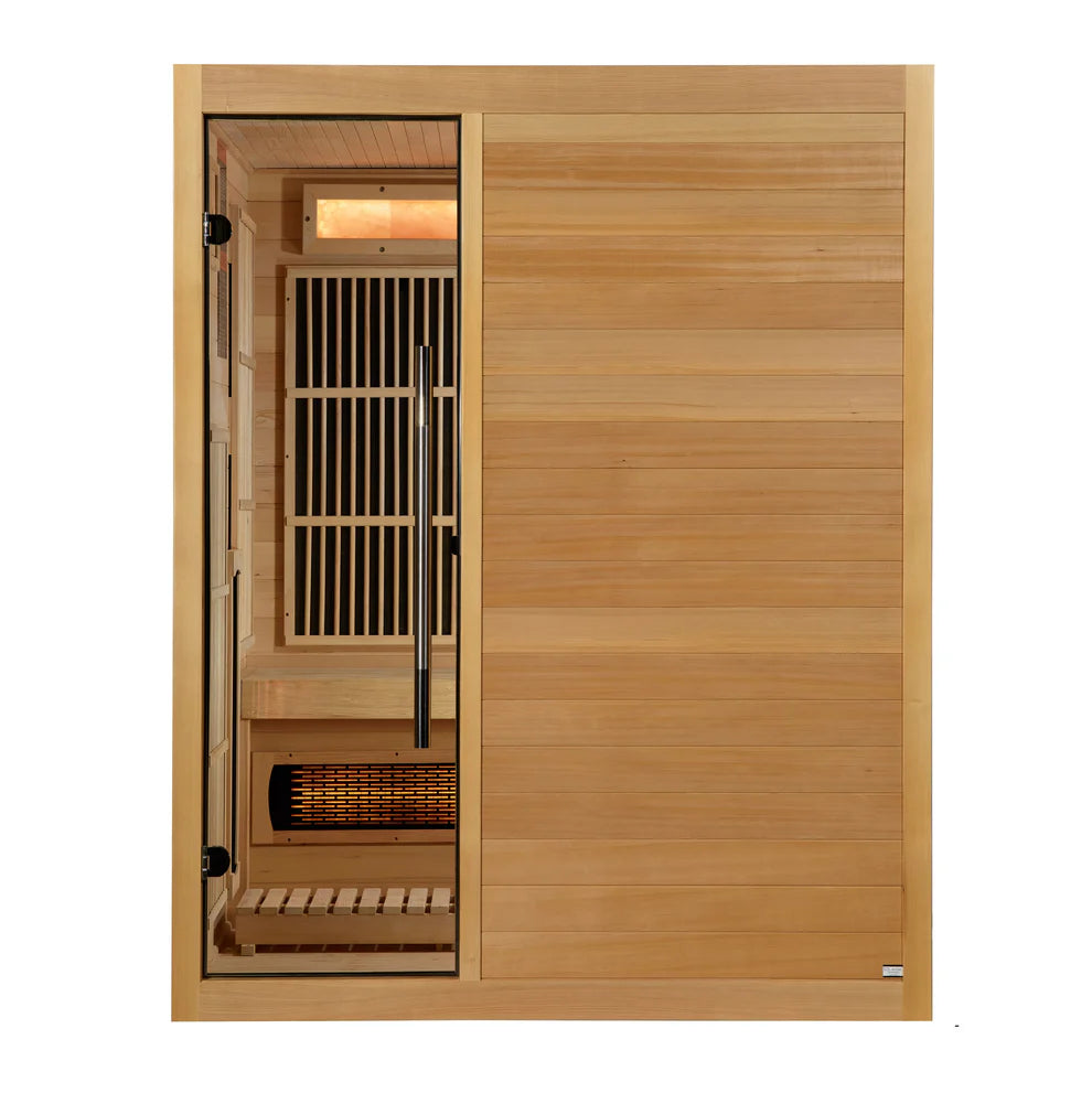2025 Golden Designs "Soria" 3 Person Hybrid Sauna (Indoor) Full Spectrum and Harvia Traditional Stove (GDI-8330-01)