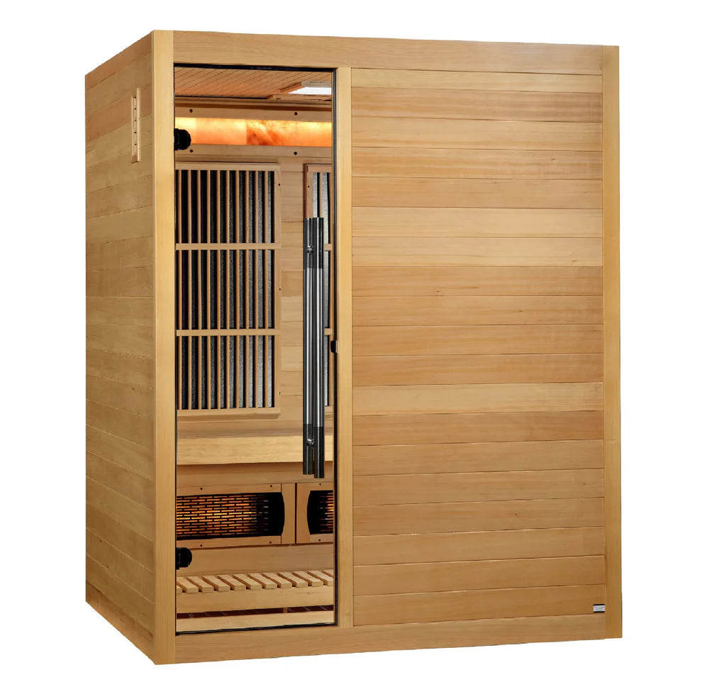 2025 Golden Designs "Soria" 3 Person Hybrid Sauna (Indoor) Full Spectrum and Harvia Traditional Stove (GDI-8330-01)