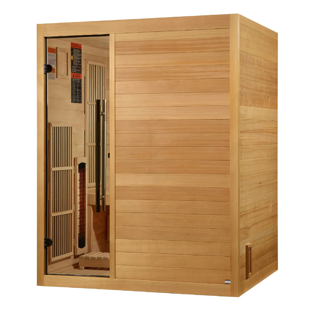 2025 Golden Designs "Soria" 3 Person Hybrid Sauna (Indoor) Full Spectrum and Harvia Traditional Stove (GDI-8330-01)