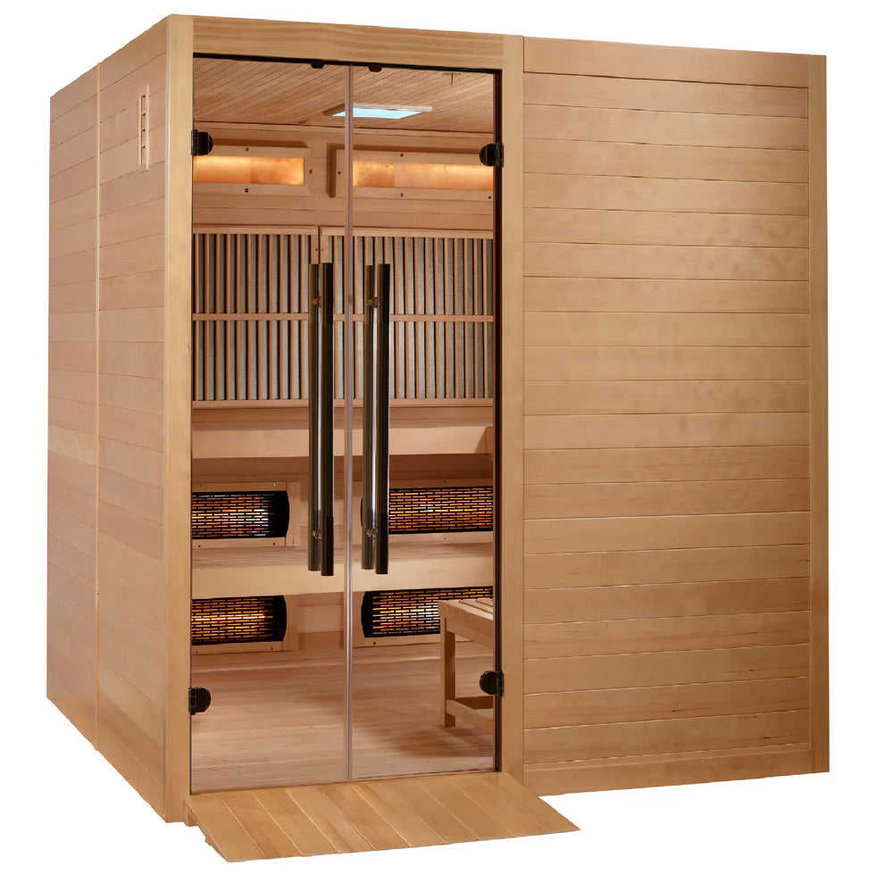 2025 Golden Designs "Toledo" 6 Person Hybrid Sauna (Indoor) Full Spectrum and Harvia Traditional Stove (GDI-8360-01)