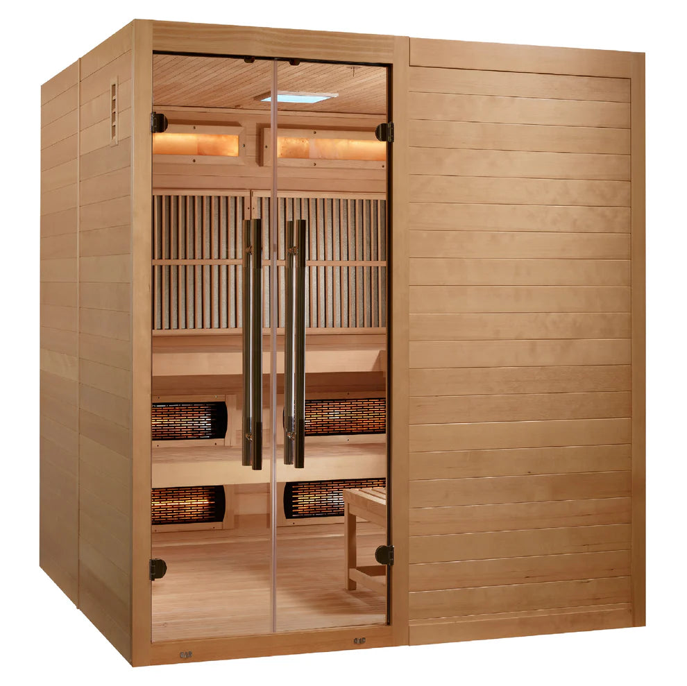 2025 Golden Designs "Toledo" 6 Person Hybrid Sauna (Indoor) Full Spectrum and Harvia Traditional Stove (GDI-8360-01)