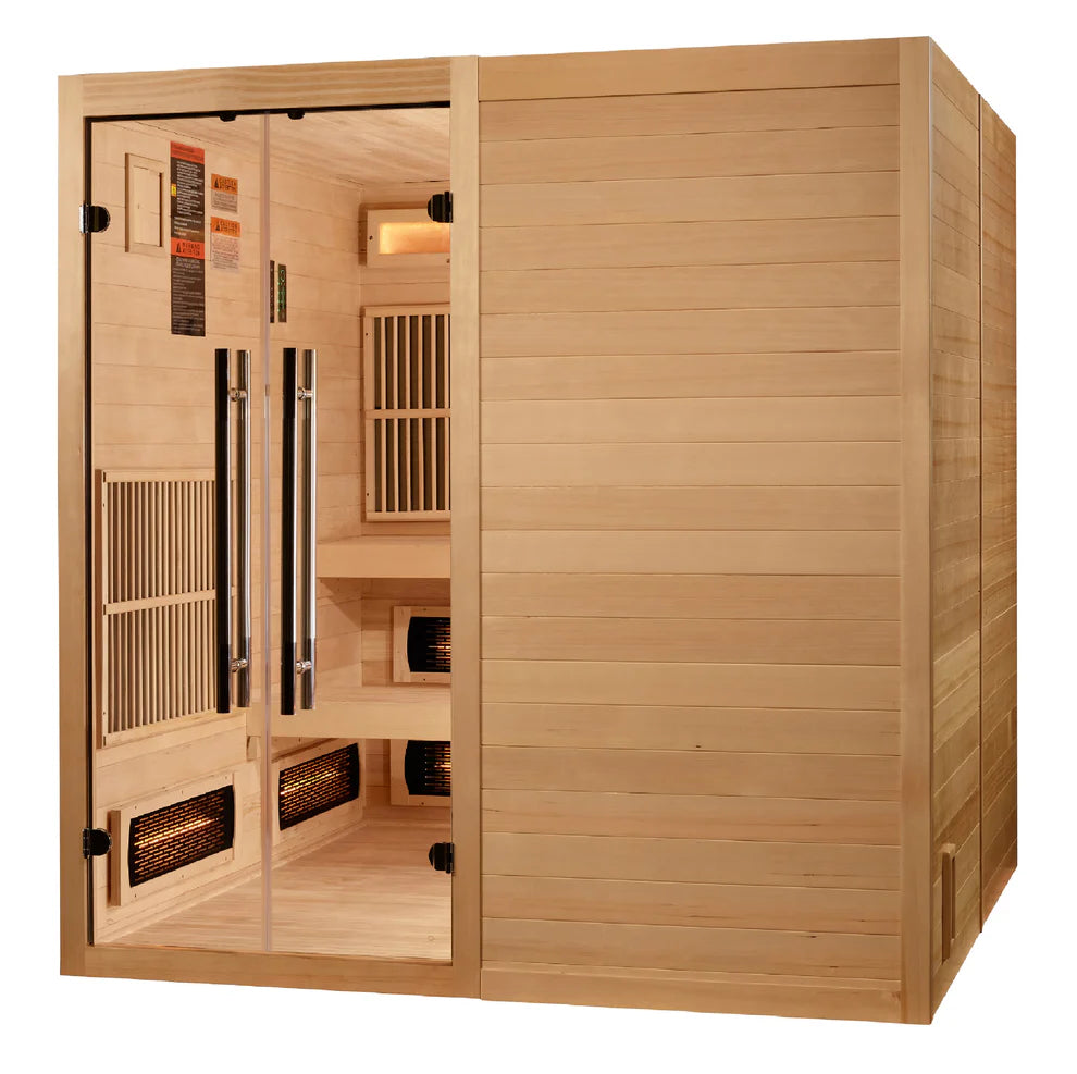 2025 Golden Designs "Toledo" 6 Person Hybrid Sauna (Indoor) Full Spectrum and Harvia Traditional Stove (GDI-8360-01)