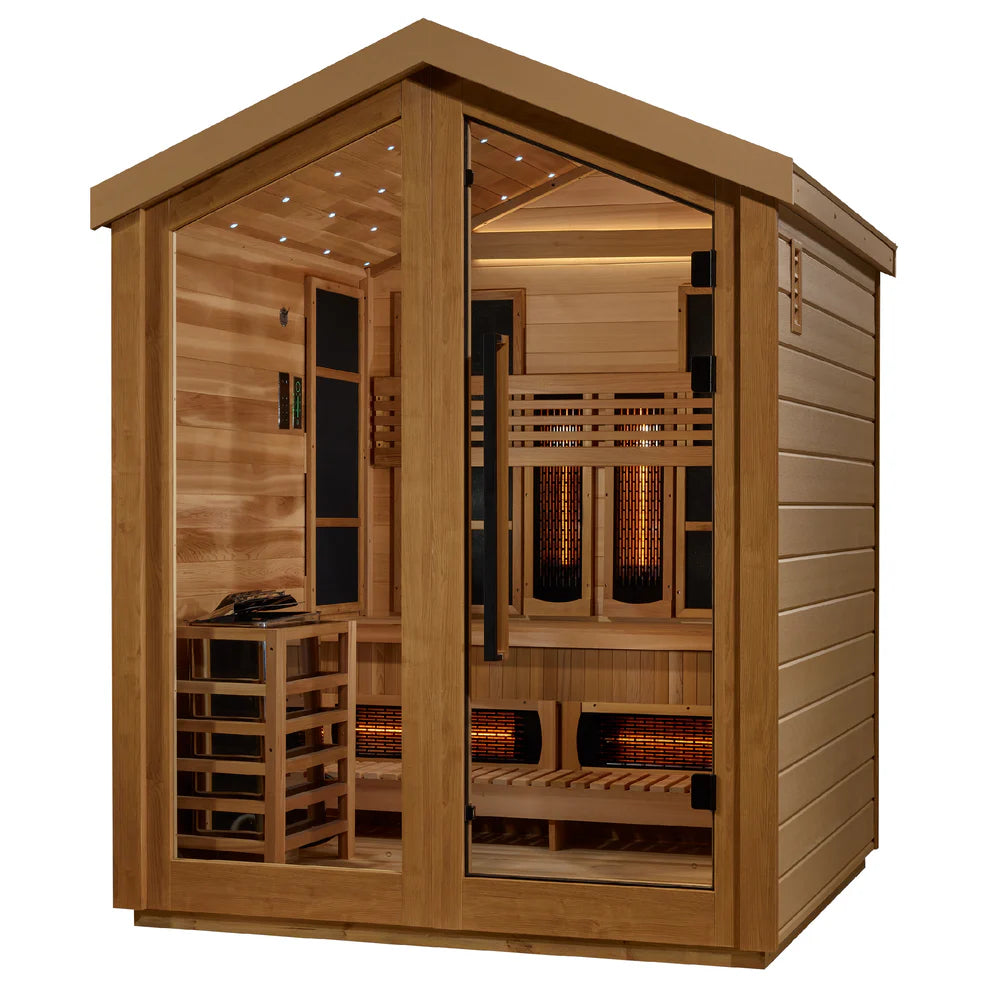 Golden Designs "Loviisa" 3 Person Barn Hybrid (PureTech™ Full Spectrum IR or Traditional Stove) Outdoor Sauna (GDI-8523-01)