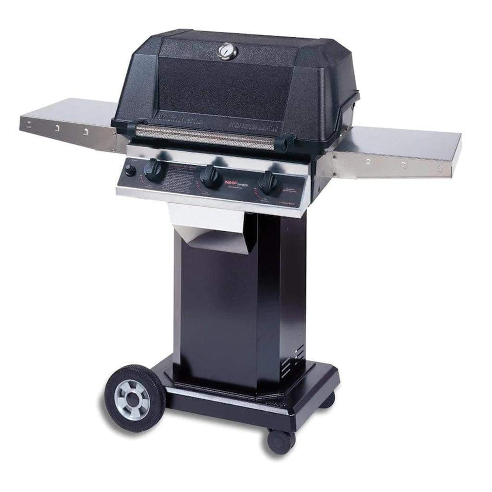 MHP W3G4 Tri-Burn Gas Grill Head With 2 Stainless Steel Shelves
