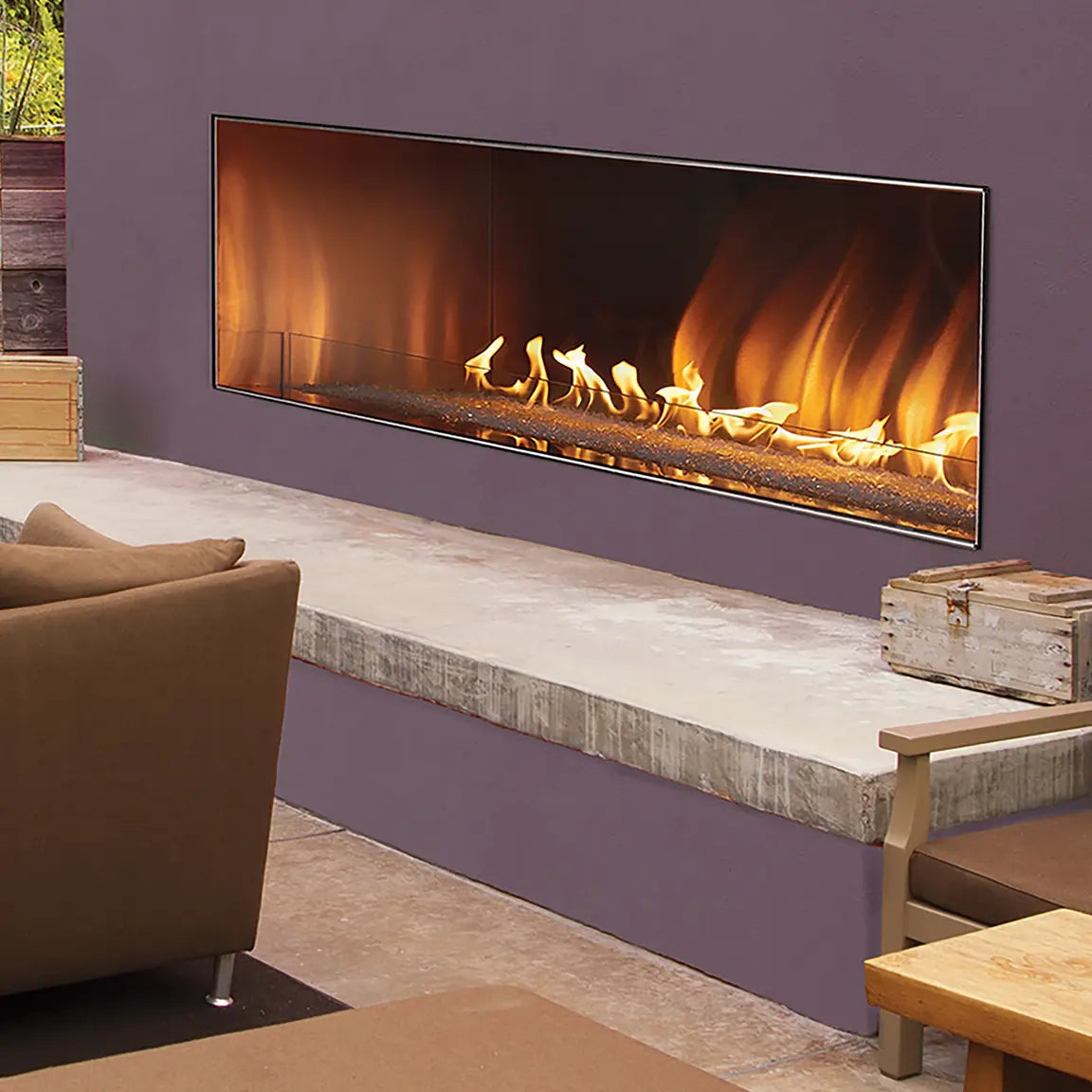 American Hearth Empire Carol Rose Outdoor Linear Vent-Free Fireplace - 60"