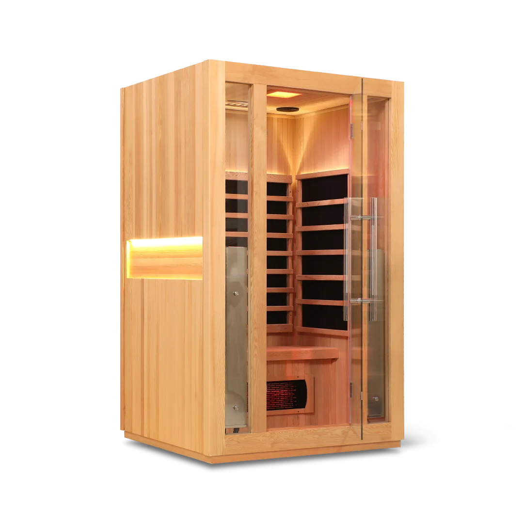 HealthSmart 2-Person Full Spectrum "Smart" WiFi Infrared Sauna Hemlock