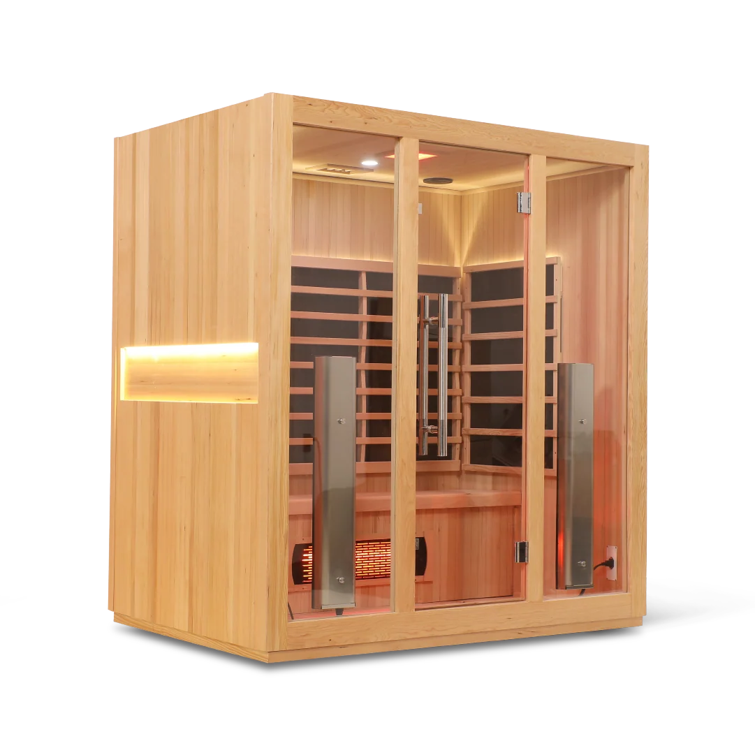 HealthSmart 4-Person Full Spectrum "Smart" WiFi Infrared Sauna Hemlock