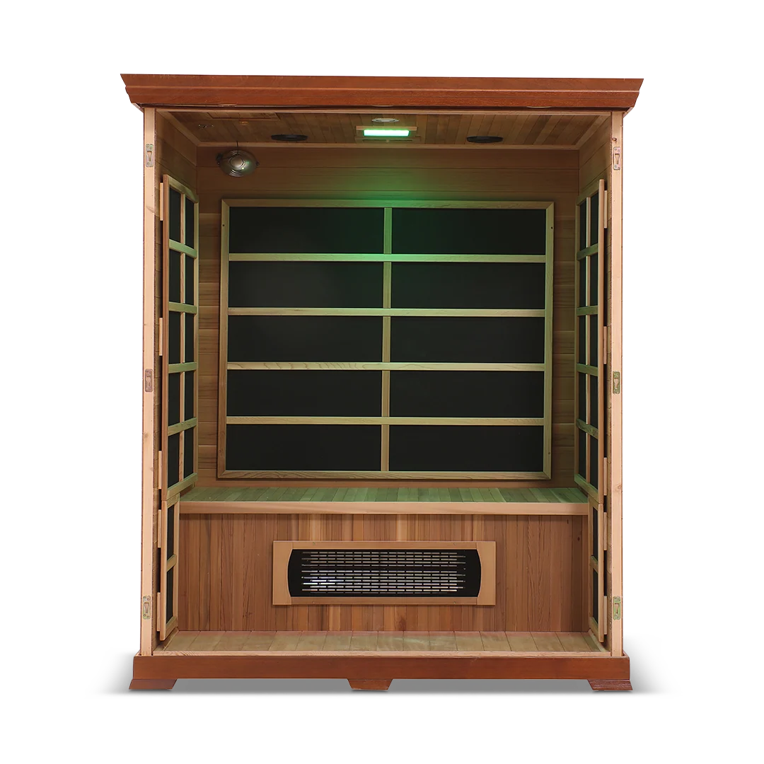 HealthSmart 3-Person Smart WiFi Full Spectrum Infrared Sauna Cedar