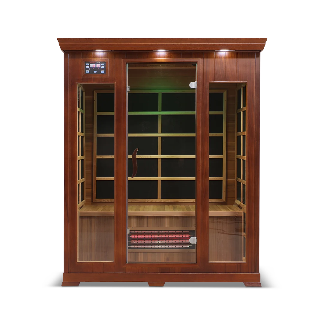HealthSmart 3-Person Smart WiFi Full Spectrum Infrared Sauna Cedar