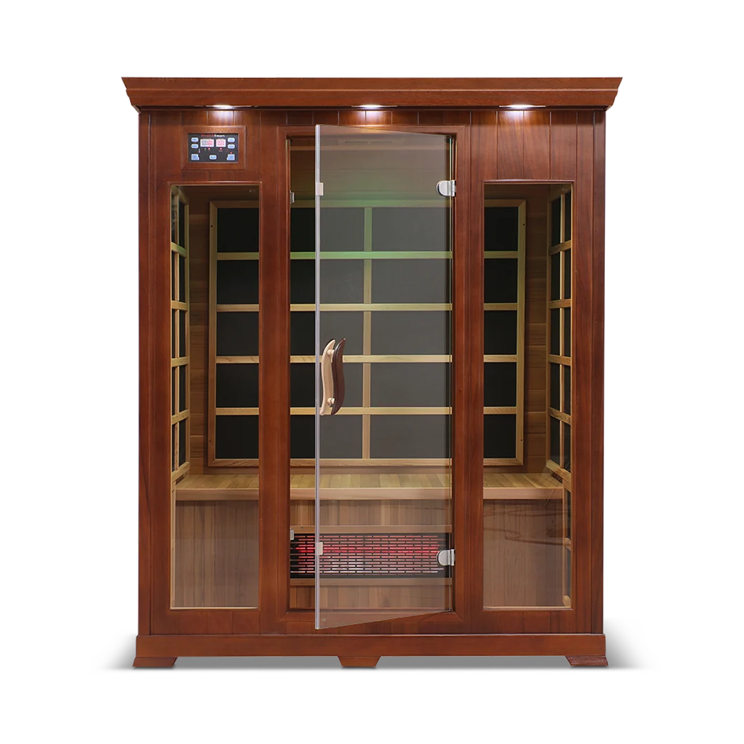 HealthSmart 3-Person Smart WiFi Full Spectrum Infrared Sauna Cedar