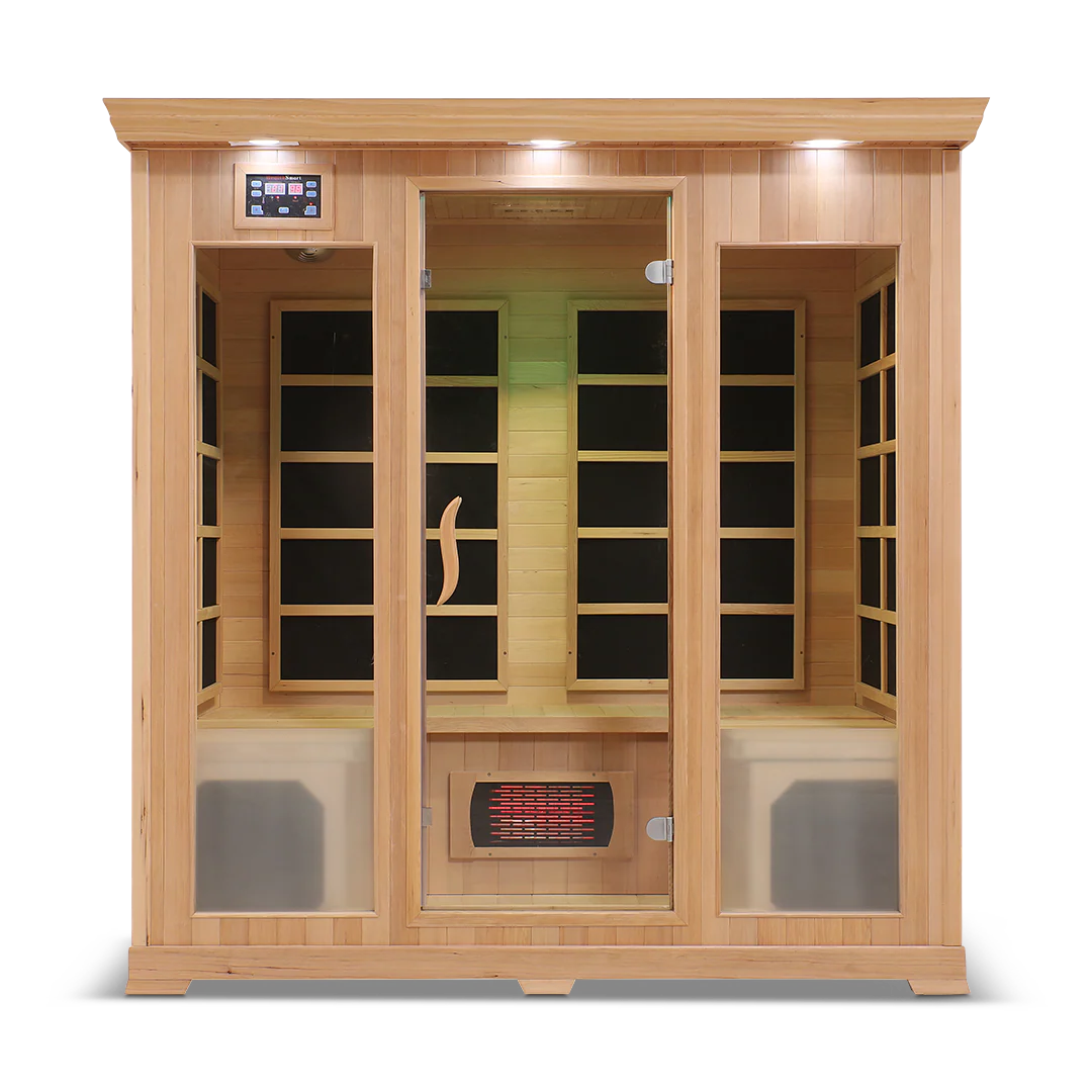 HealthSmart 4-Person Smart WiFi Full Spectrum Infrared Sauna Hemlock