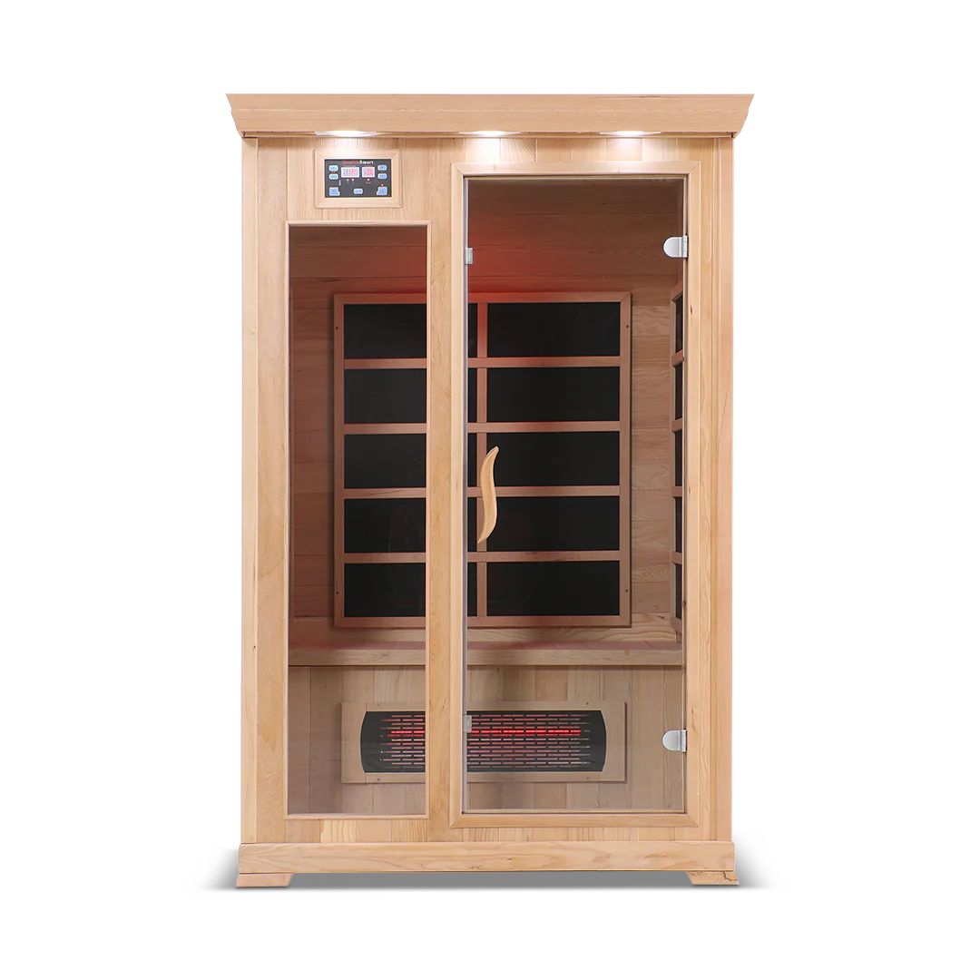 The HealthSmart 2-Person Full Spectrum "Smart" WIFI Infrared Sauna Hemlock