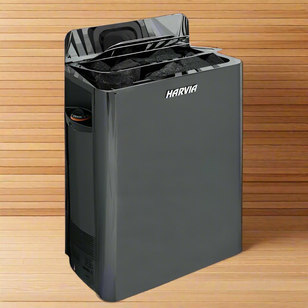 Harvia HSW8U1B The Wall Series SW80 8kW Black Stainless Steel Sauna Heater