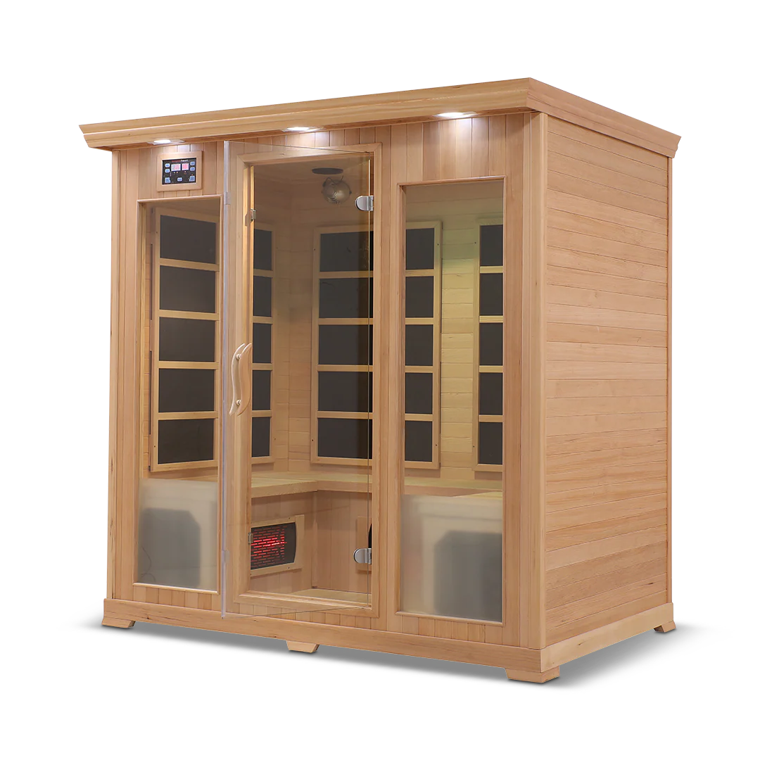 HealthSmart 4-Person Smart WiFi Full Spectrum Infrared Sauna Hemlock