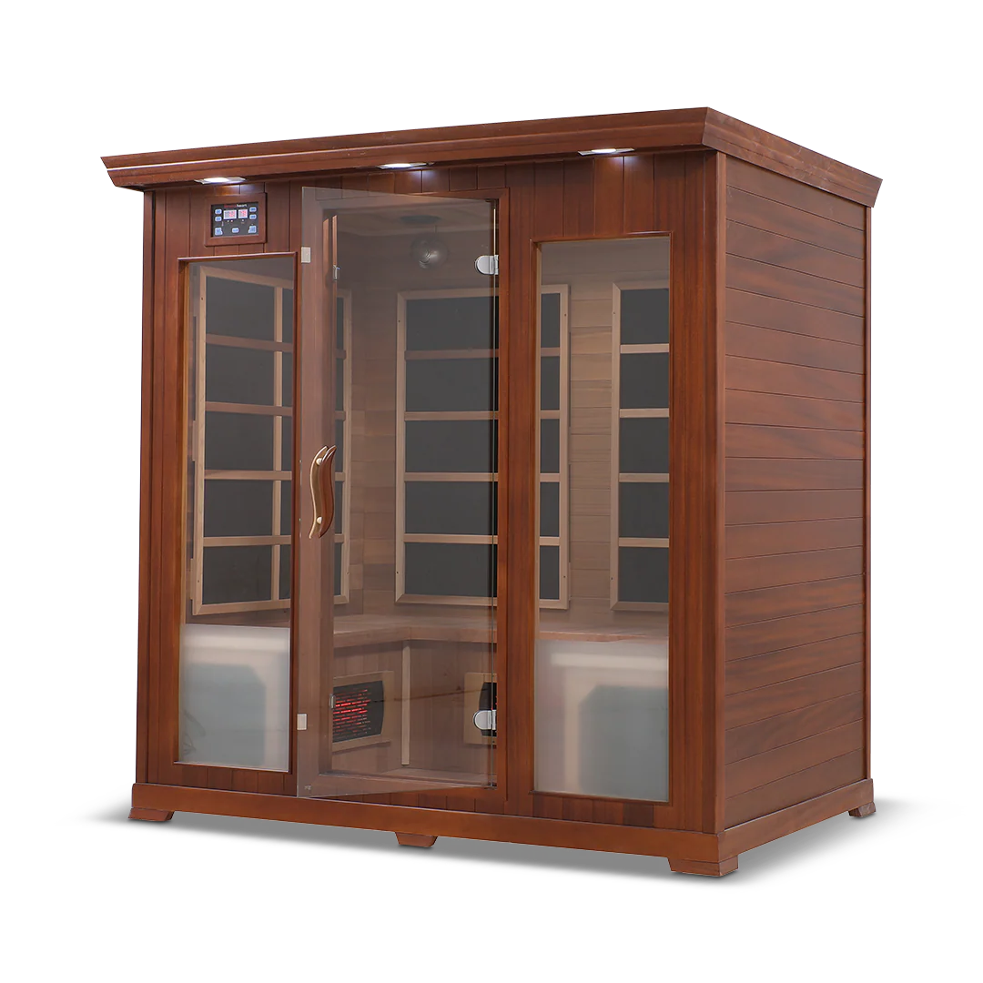 HealthSmart 4-Person Smart WiFi Full Spectrum Infrared Sauna Cedar