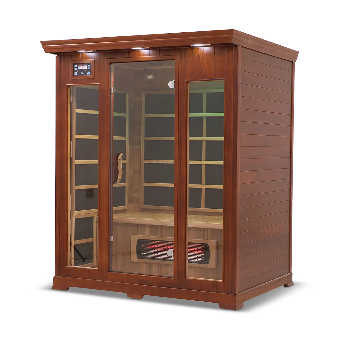 HealthSmart 3-Person Smart WiFi Full Spectrum Infrared Sauna Cedar