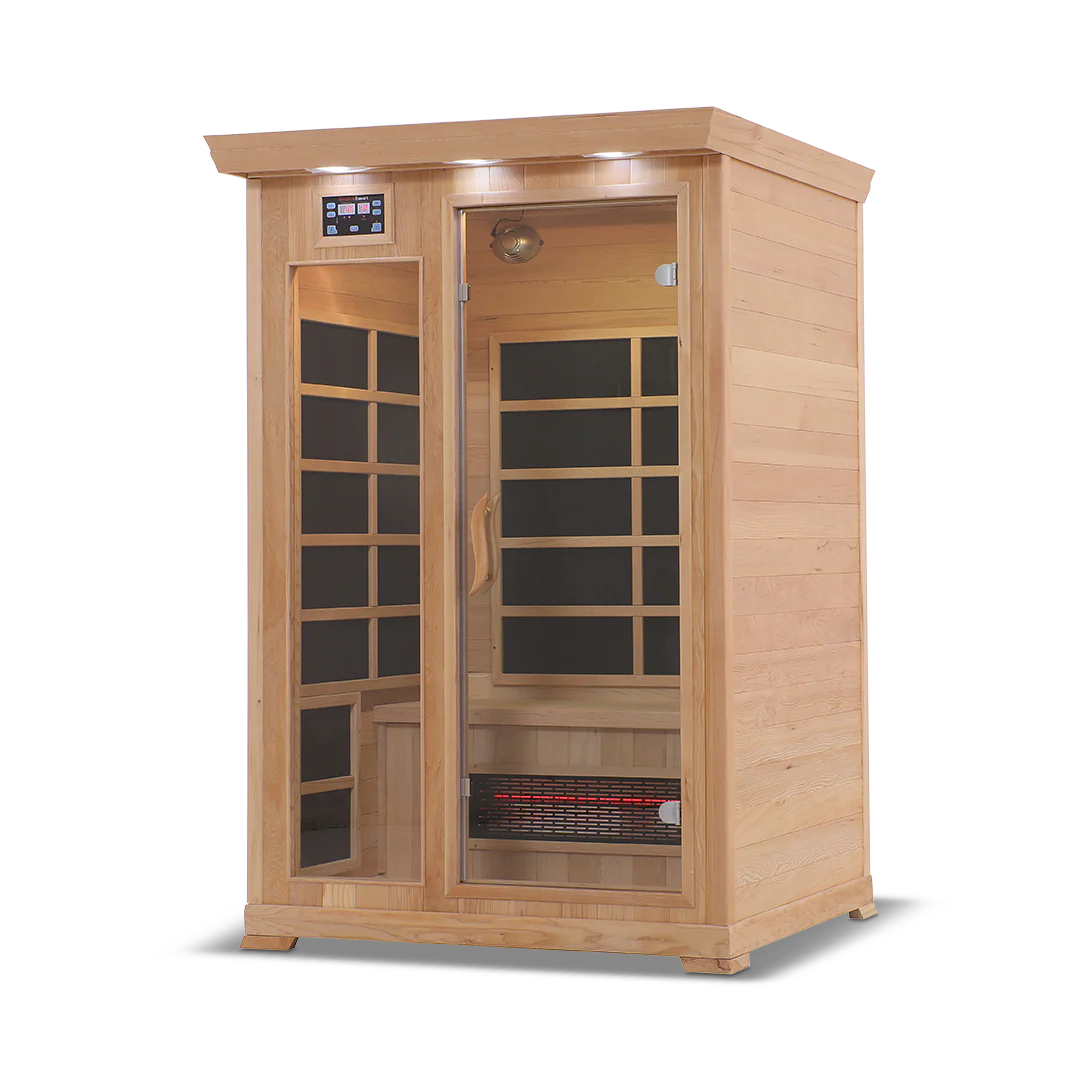 The HealthSmart 2-Person Full Spectrum "Smart" WIFI Infrared Sauna Hemlock