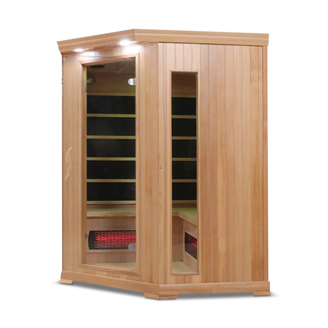 HealthSmart 4-Person Smart WiFi Full Spectrum Corner Infrared Sauna Hemlock