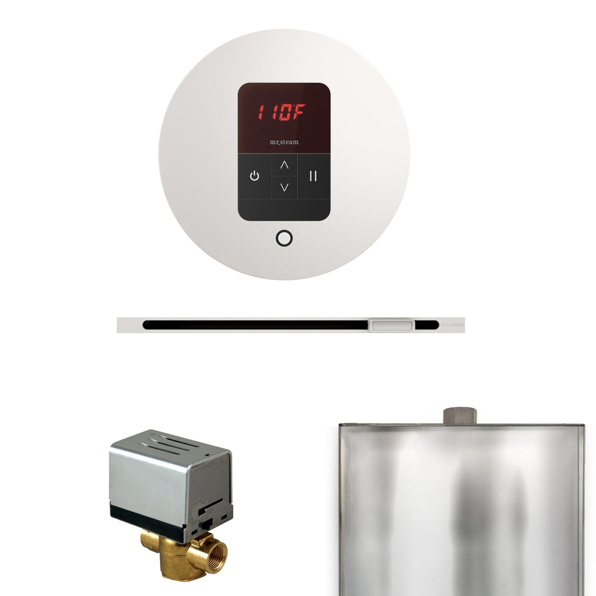 Mr. Steam Basic Butler Steam Shower Control Package with iTempo Control and Linear Steamhead