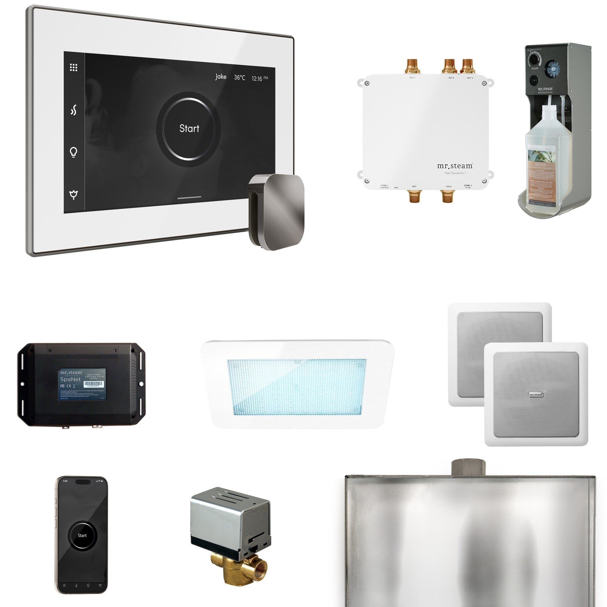 Mr. Steam Bliss Steam Shower Control Package with iSteamX Control and Steamhead