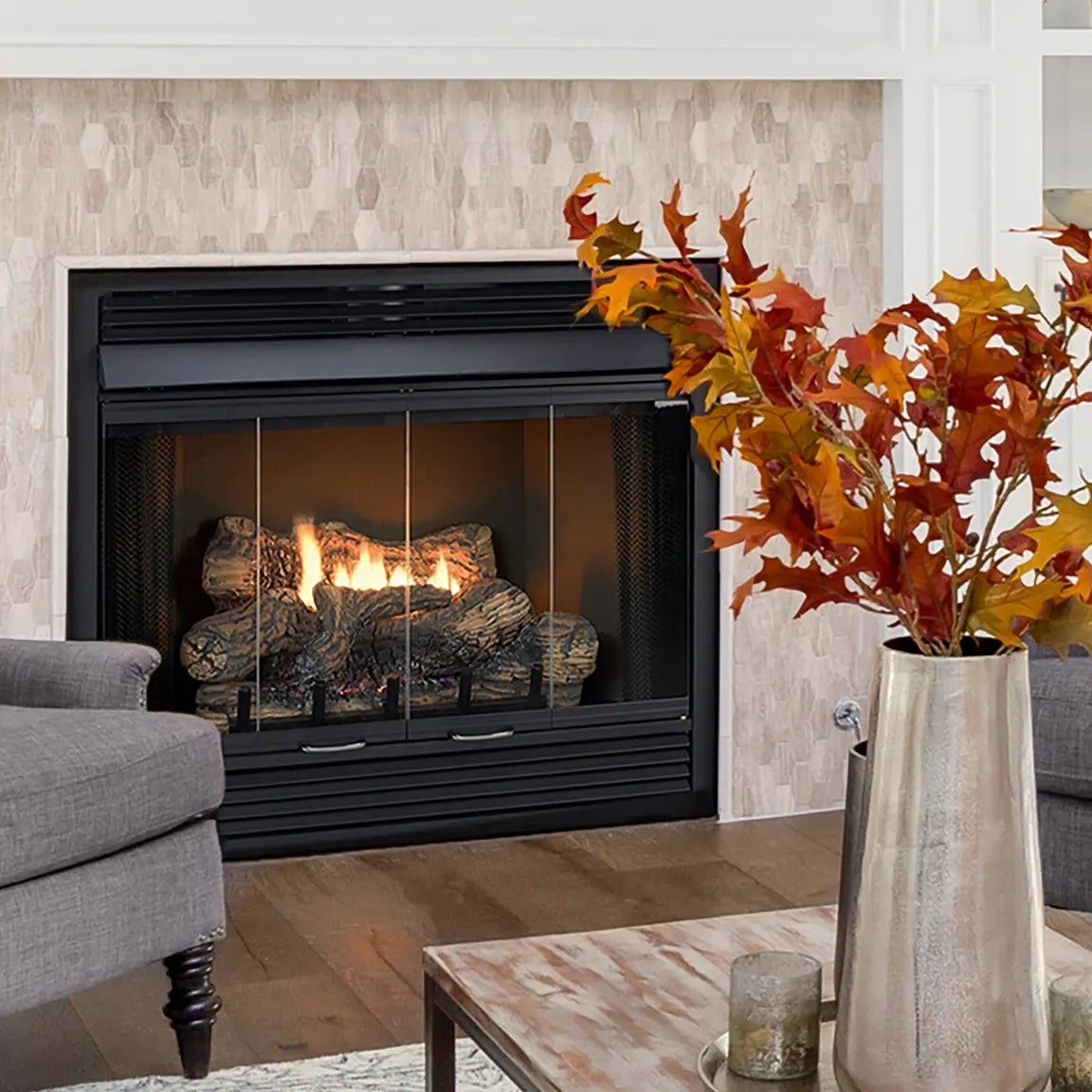 American Hearth Empire Keystone Deluxe B-Vent Fireplace - 34"