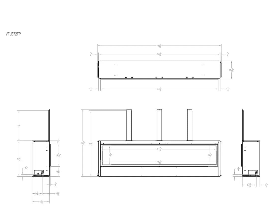 American Hearth Empire Boulevard 72" Vent-Free Fireplace
