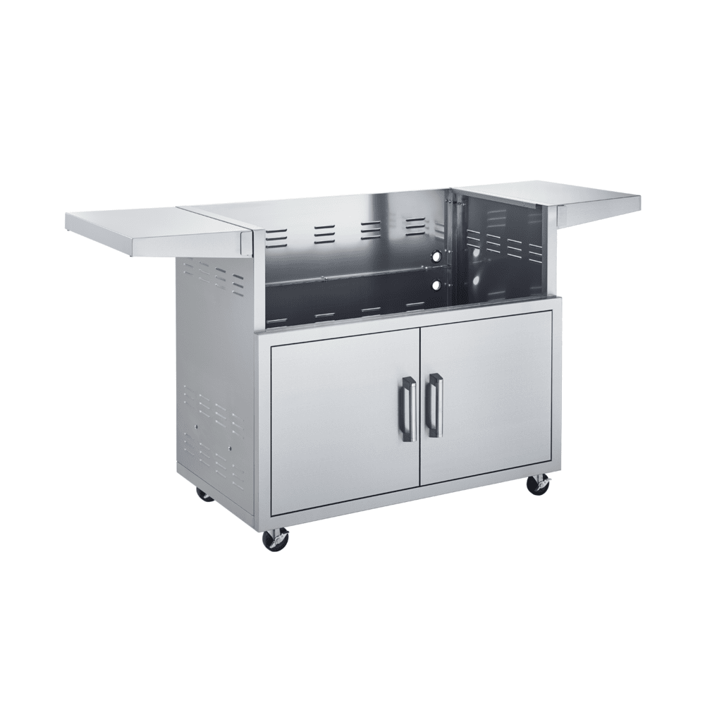 Broilmaster 42" Stainless Steel Cart with 2 Doors and 2 Fold-Down Side Shelves