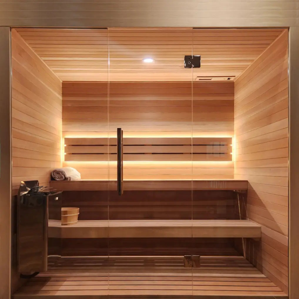Carbon Smart Saunas - 5' x 5' x 8' - by Finnish Sauna Builders