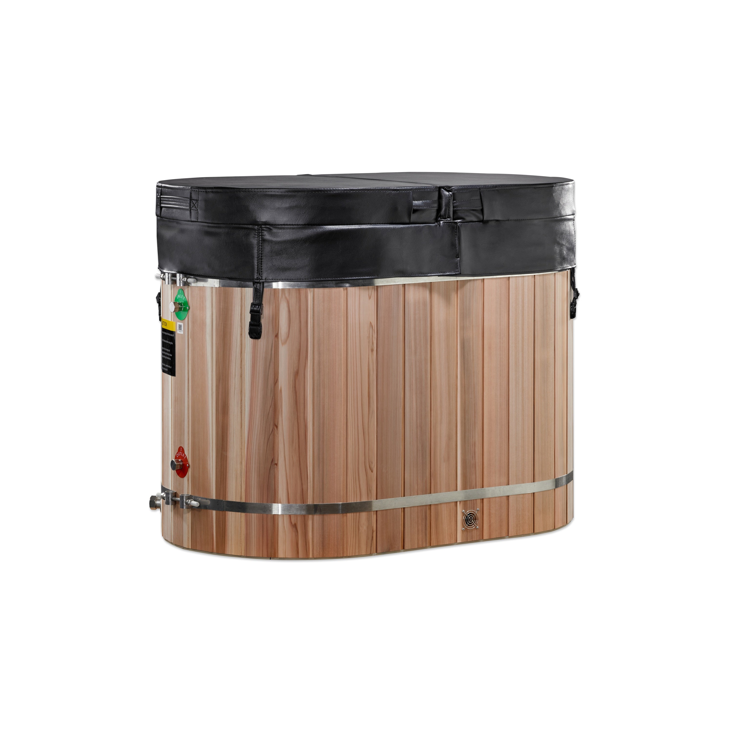 Dynamic DCT Oval Barrel Tub Cold Plunge (50-P) Pacific Cedar - 3/4 IN-OUT without Motor Model: DCT-BO-50-PLPC-34