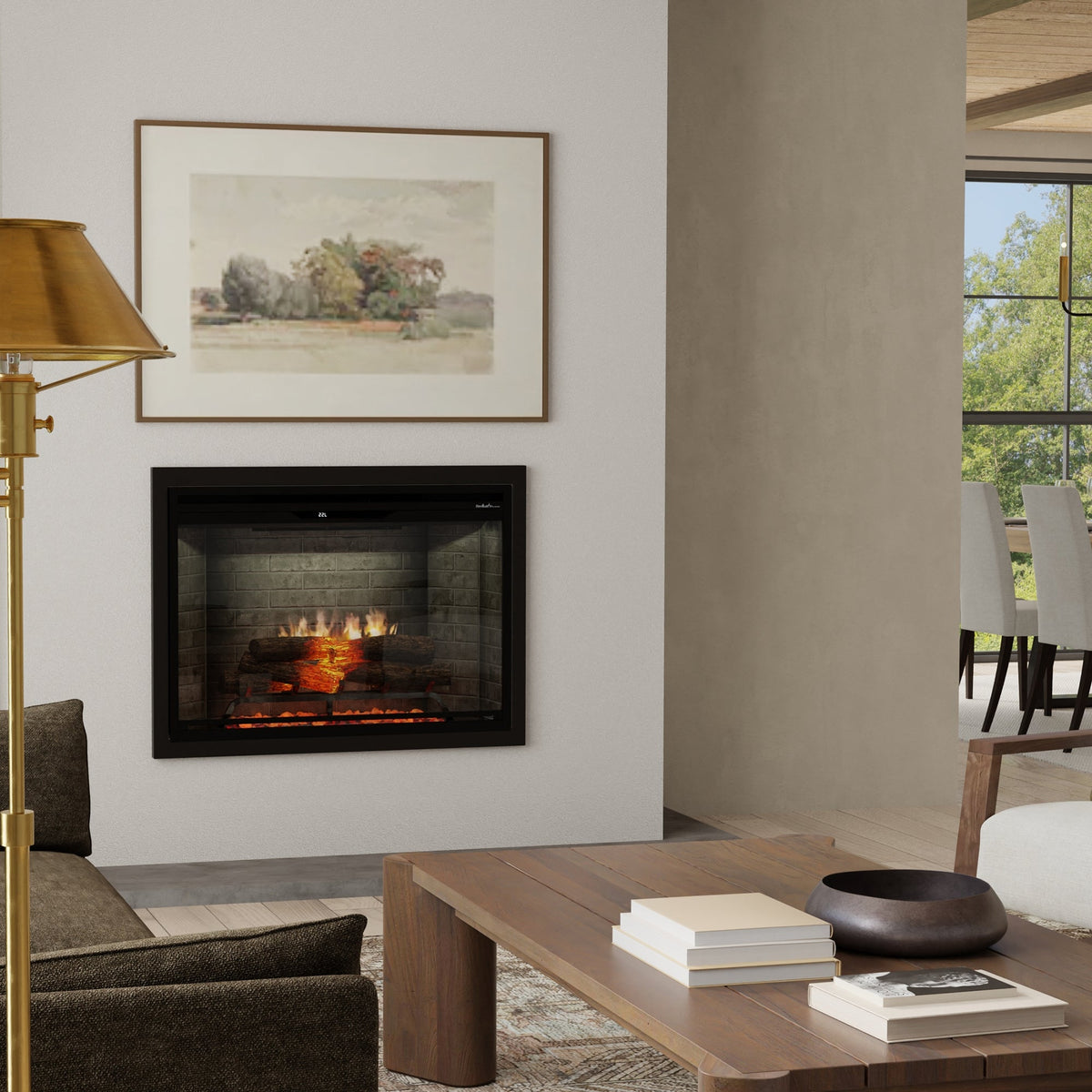 Dimplex Revillusion 24" Built-in Electric Firebox With Neutral Brick Backer
