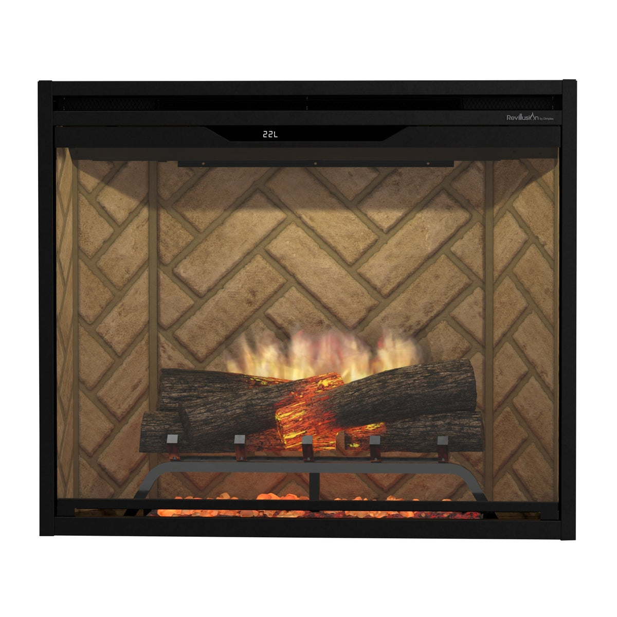 Dimplex Revillusion 30" Built-in Electric Firebox With Herringbone Backer