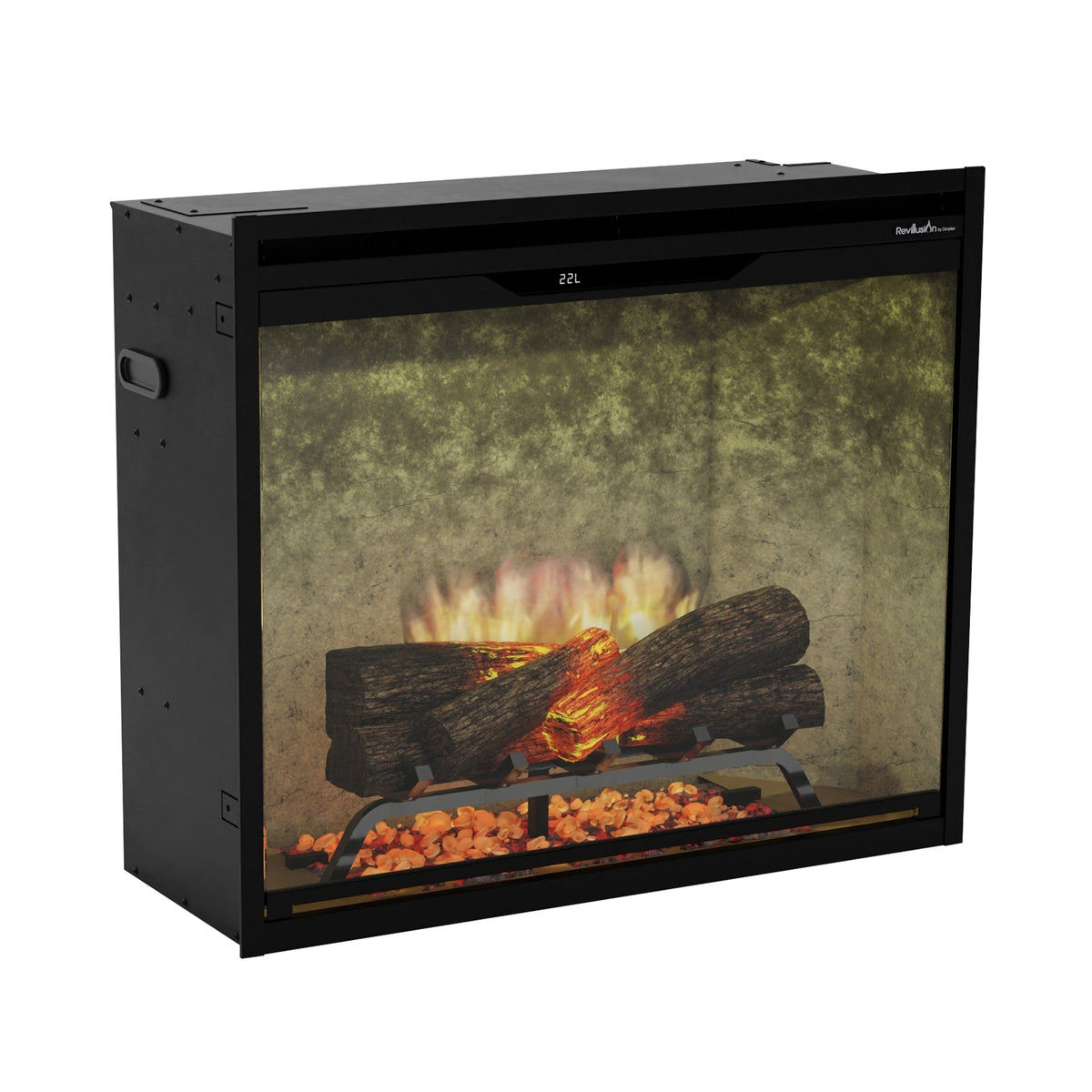 Dimplex Revillusion 30" Built-in Electric Firebox With Weathered Concrete Backer