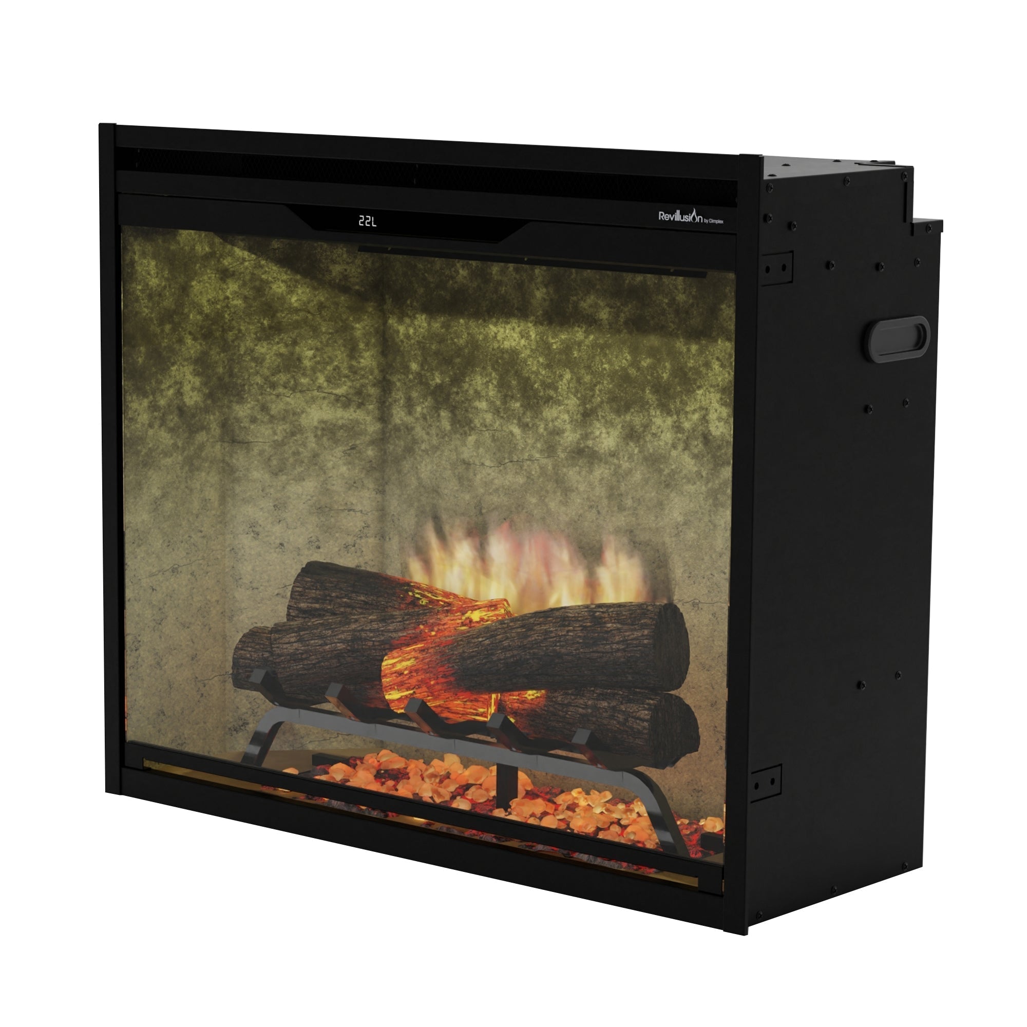 Dimplex Revillusion 30" Built-in Electric Firebox With Weathered Concrete Backer
