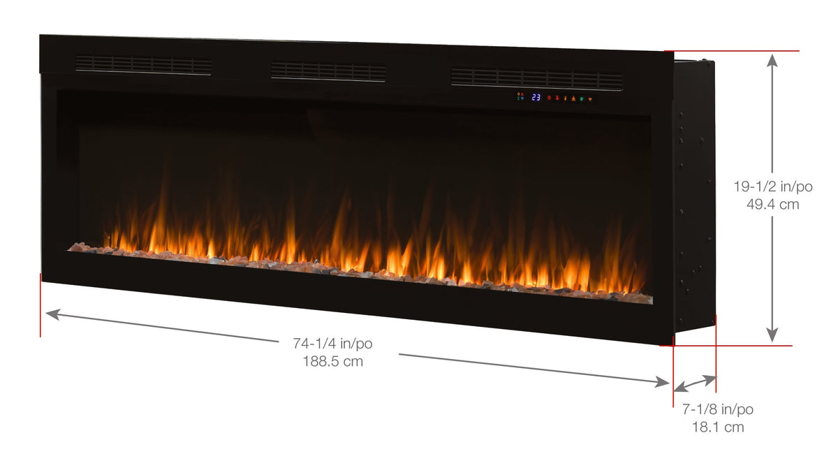 Dimplex Vital Sense 74" Built-in Linear Electric Fireplace