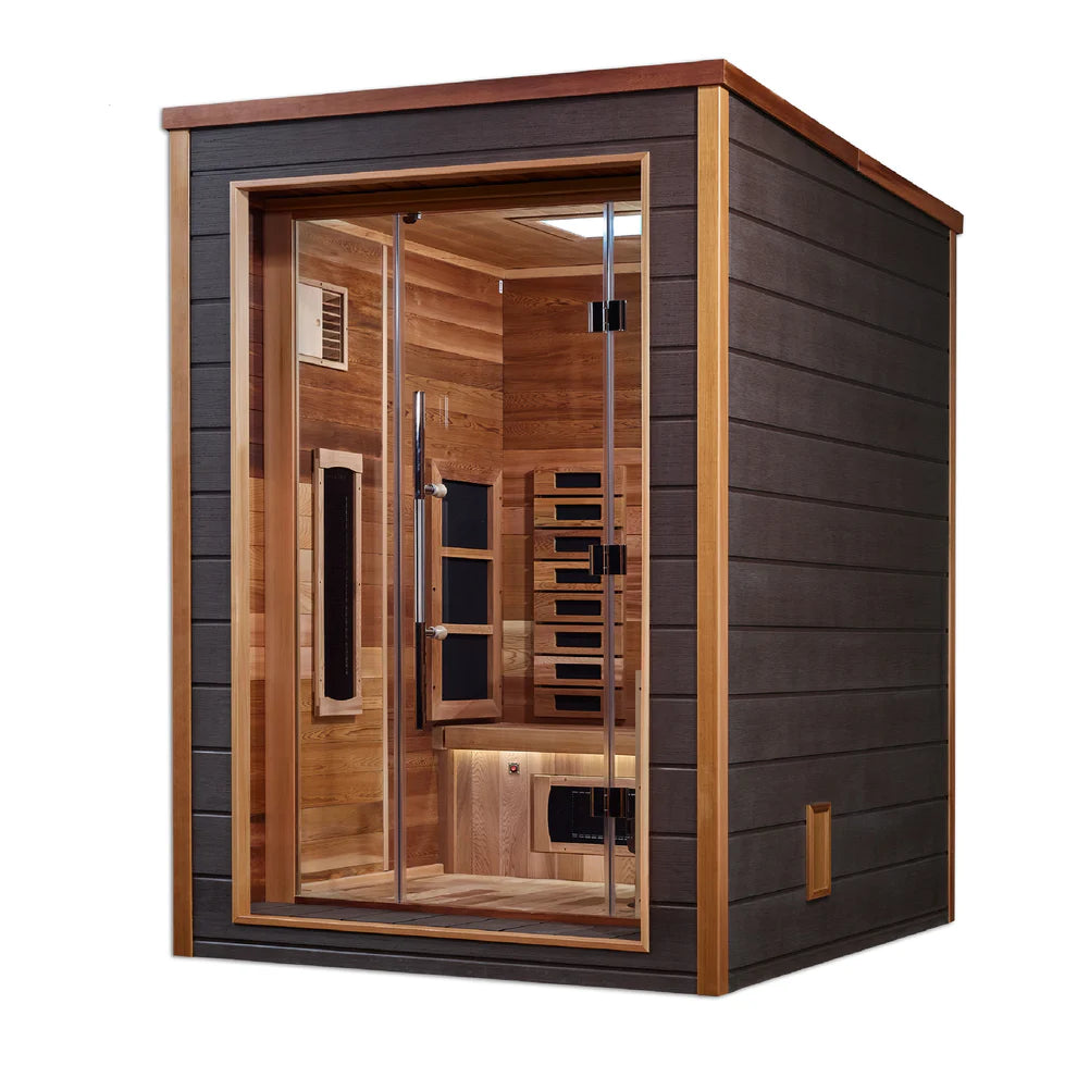 Golden Designs "Nora" 2 Person Outdoor-Indoor PureTech™ Hybrid Full Spectrum Sauna (GDI-8222-01)