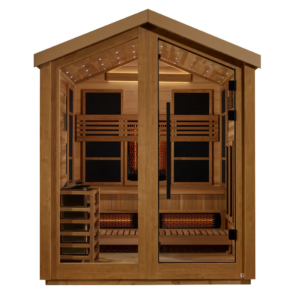 Golden Designs "Loviisa" 3 Person Barn Hybrid (PureTech™ Full Spectrum IR or Traditional Stove) Outdoor Sauna (GDI-8523-01)