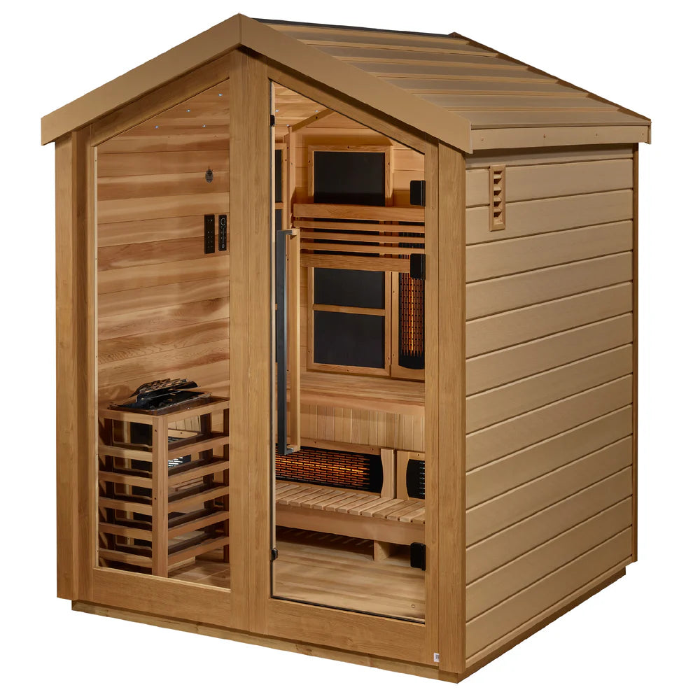 Golden Designs "Loviisa" 3 Person Barn Hybrid (PureTech™ Full Spectrum IR or Traditional Stove) Outdoor Sauna (GDI-8523-01)