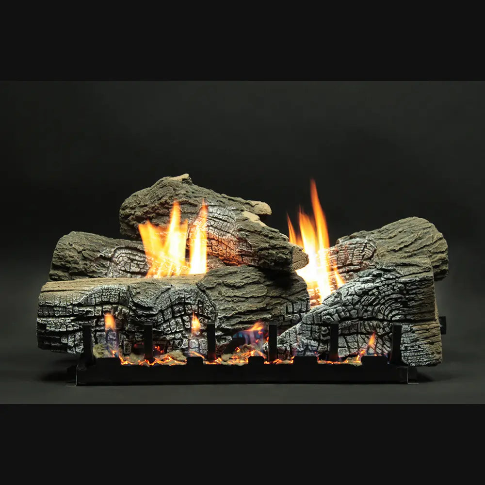 American Hearth Empire Stacked Wildwood Refractory Ventless Gas Log Set
