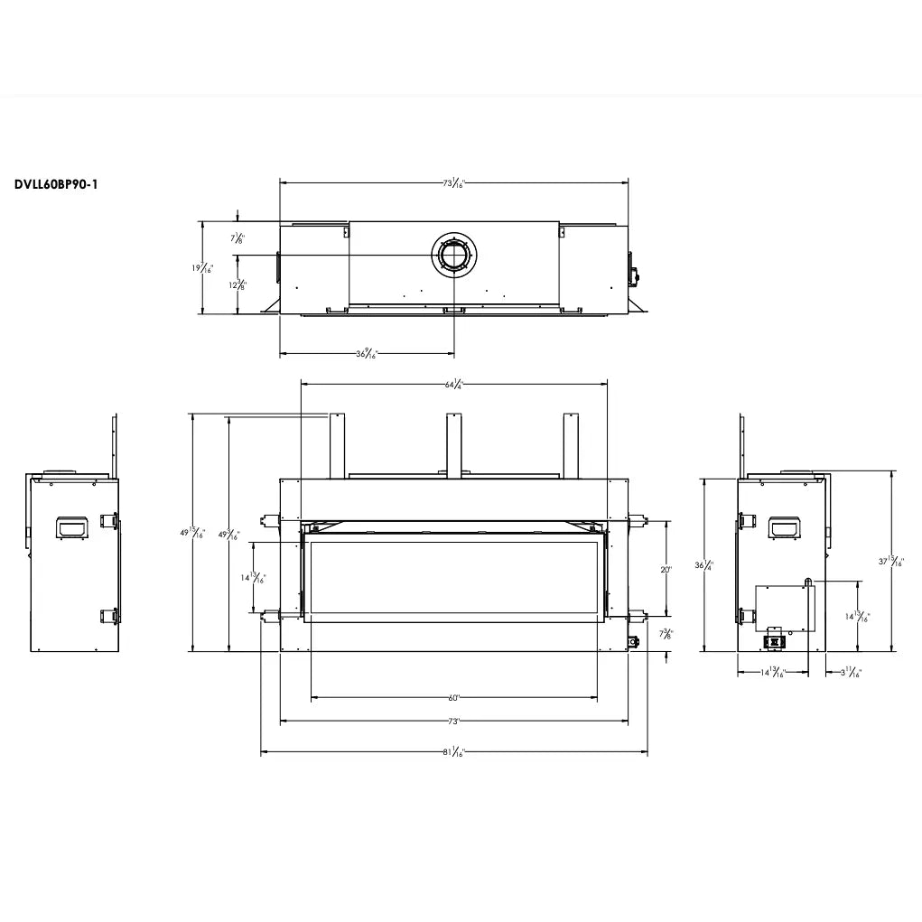 American Hearth Empire Boulevard Direct Vent 60" Fireplace with Multi-Function Remote
