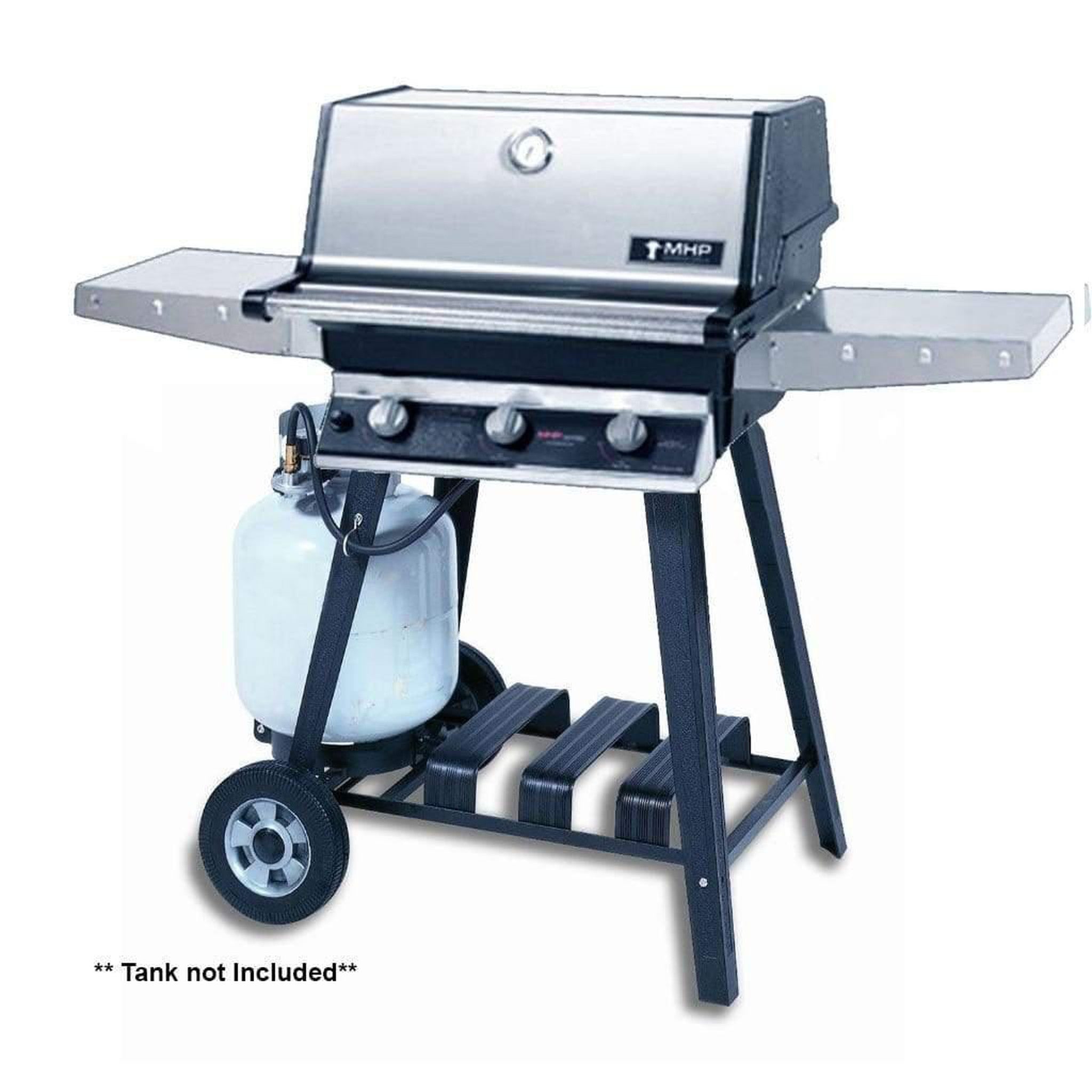 MHP THRG2 Stainless Steel Hybrid Gas Grill Head With 2 Stainless Steel Shelves