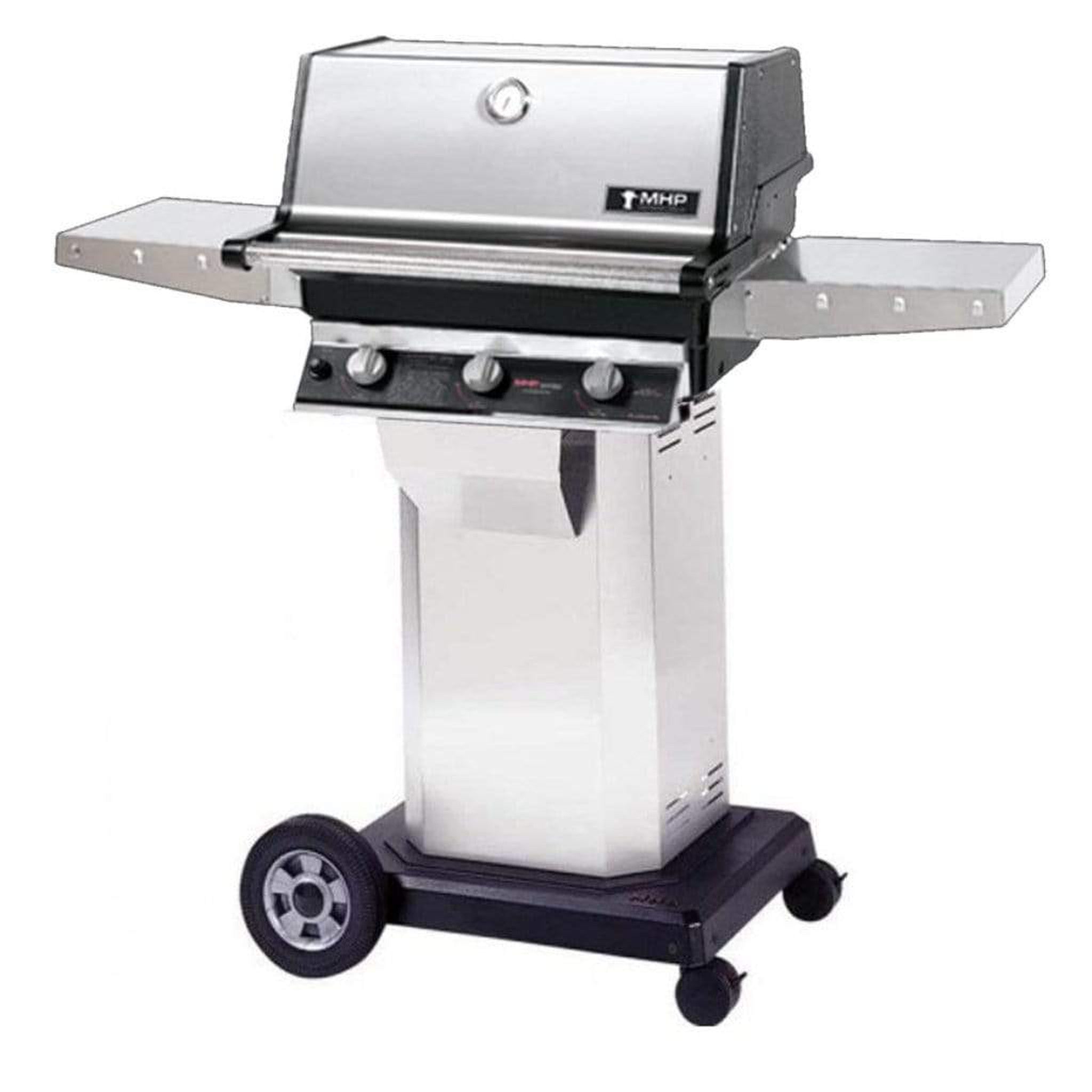 MHP TRG2 Stainless Steel Infrared Gas Grill Head With 2 Stainless Steel Shelves